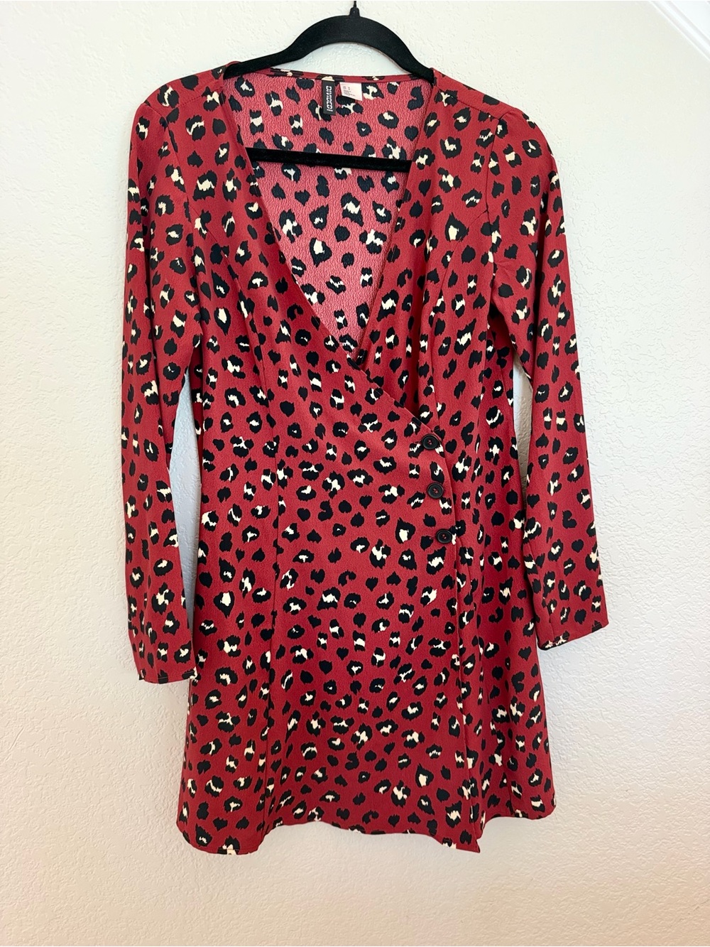 H&M Divided Leopard Print Wrap Dress - Size 8